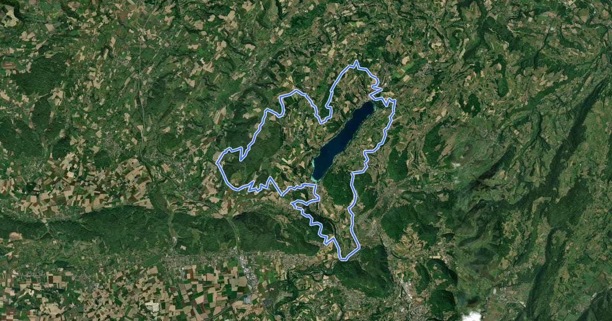 Маршрут Grand tour du lac на спутниковом снимке