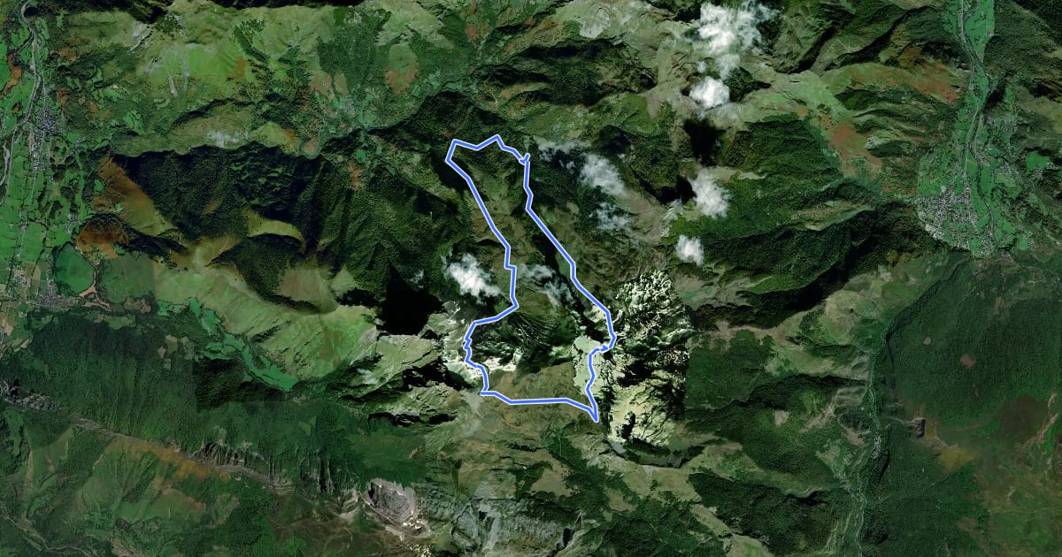 Маршрут Grand Tour du Montagnon asp105 на спутниковом снимке