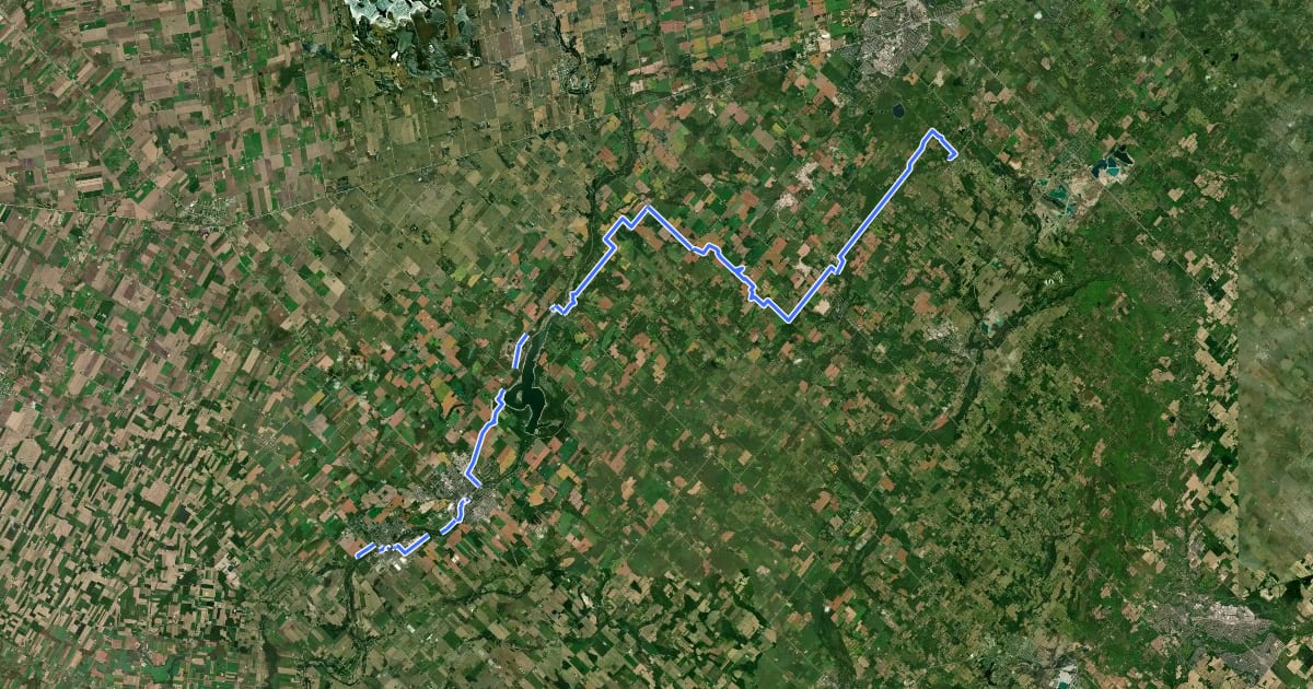 Маршрут Grand Valley Trail (subset of 3637768) на спутниковом снимке