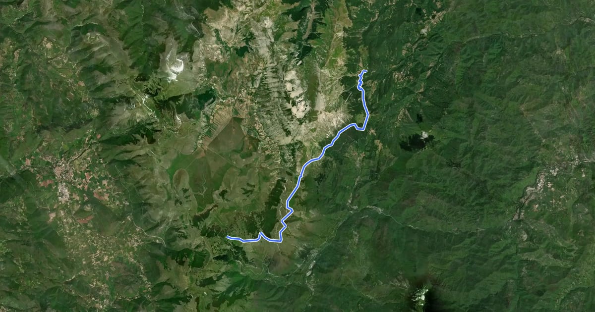 Маршрут Grande Anello dei Sibillini Tappa 7 на спутниковом снимке