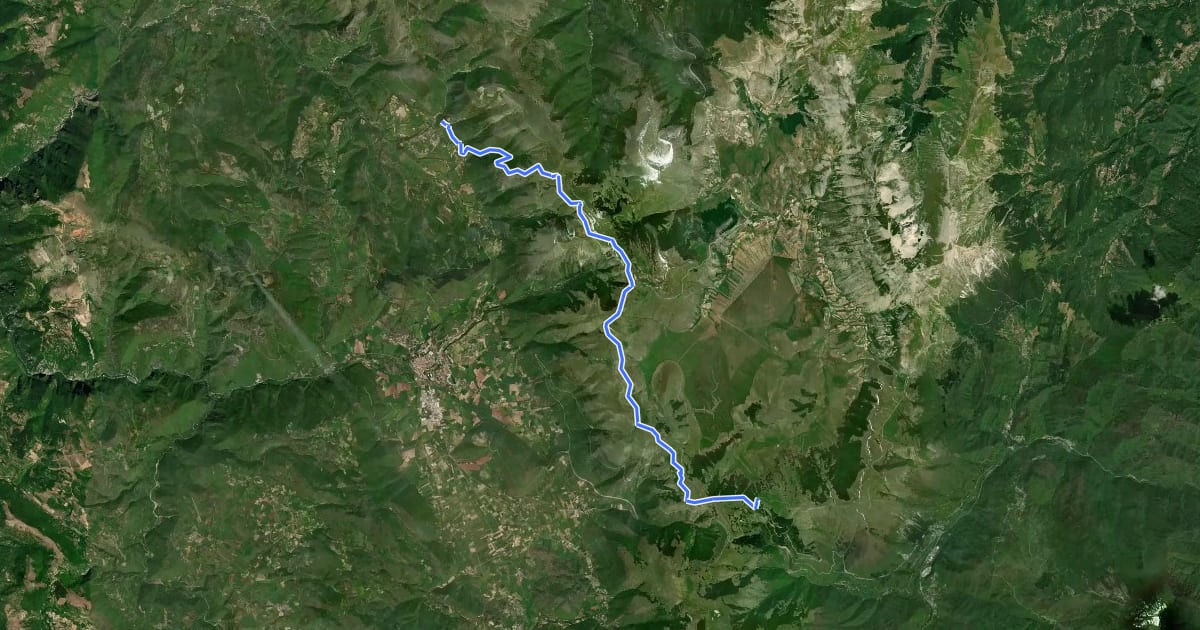 Маршрут Grande Anello dei Sibillini Tappa 8 на спутниковом снимке