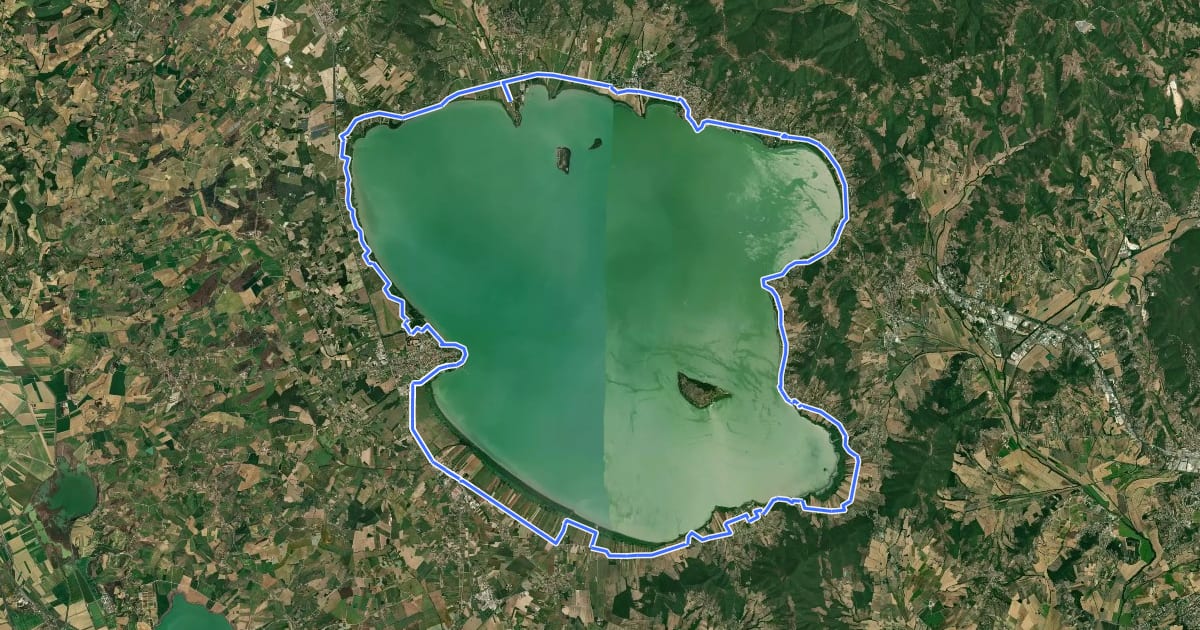 Маршрут Grande Anello del Trasimeno на спутниковом снимке
