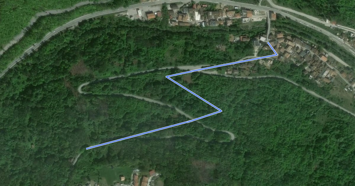 Маршрут Grande Anello di Arquata (GADA): Tappa 1 на спутниковом снимке