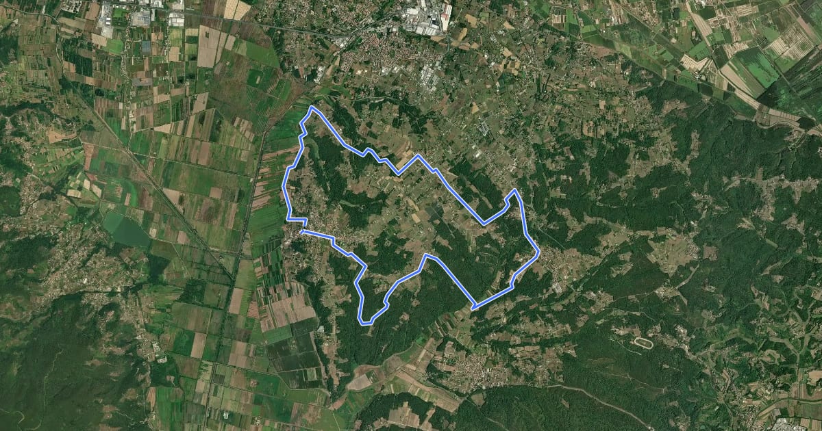 Маршрут Grande Anello di Orentano на спутниковом снимке