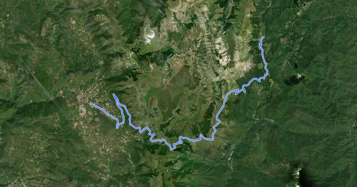 Маршрут Grande Anello in Bicicletta Tappa 4 на спутниковом снимке