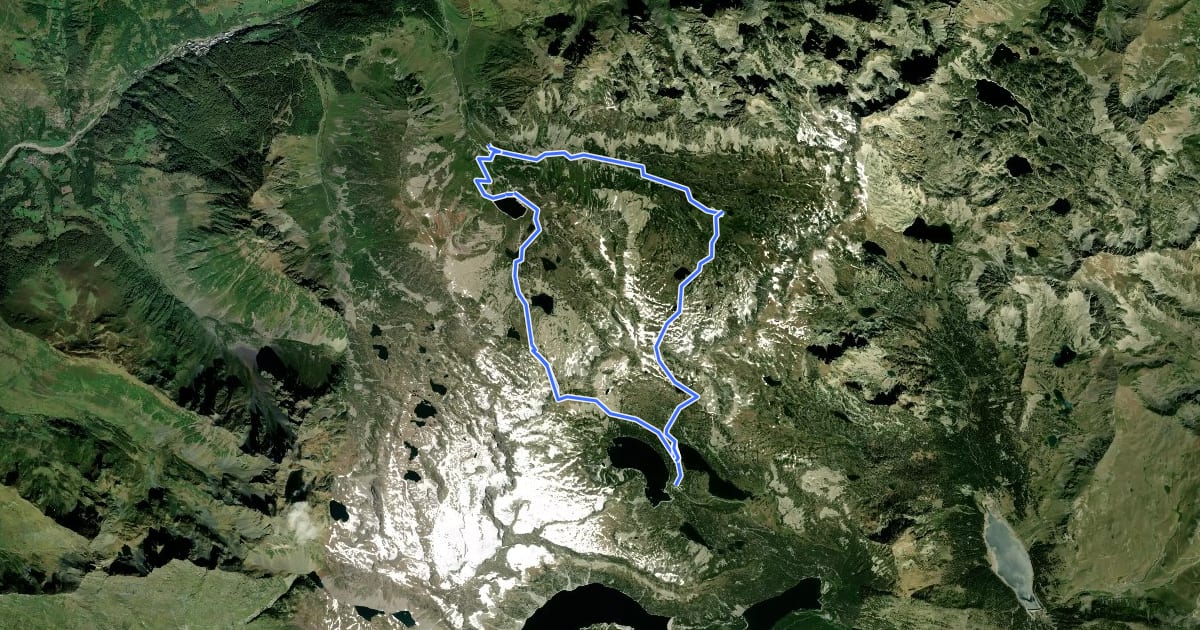Маршрут Grande boucle dans la région du Néouvielle на спутниковом снимке