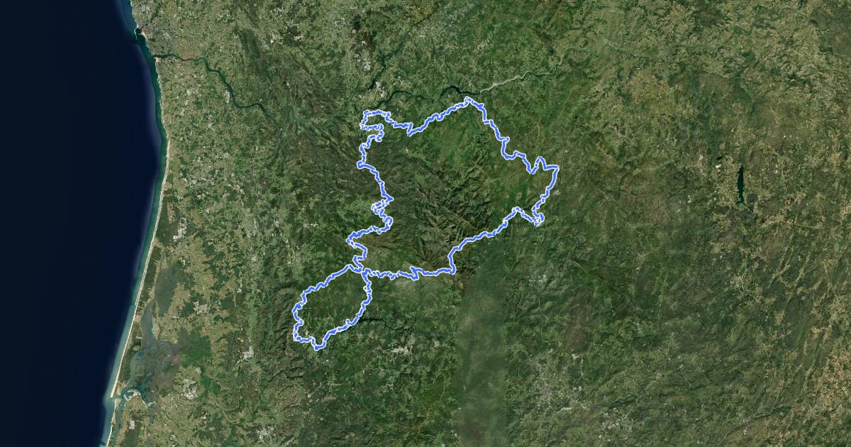 Маршрут Grande Rota das Montanhas Mágicas на спутниковом снимке