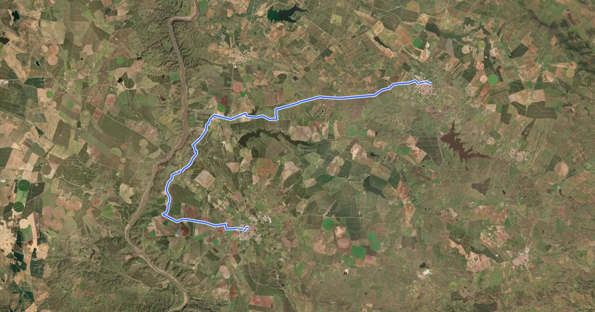 Маршрут Grande Rota do Guadiana - Sector 9 на спутниковом снимке