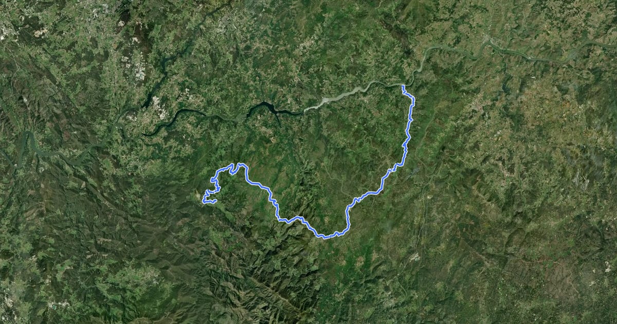 Маршрут Grande Rota do Montemuro на спутниковом снимке