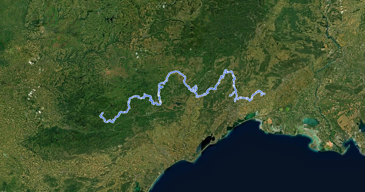 Маршрут Grande Traversée de l'Hérault - Itinéraire Nord на спутниковом снимке