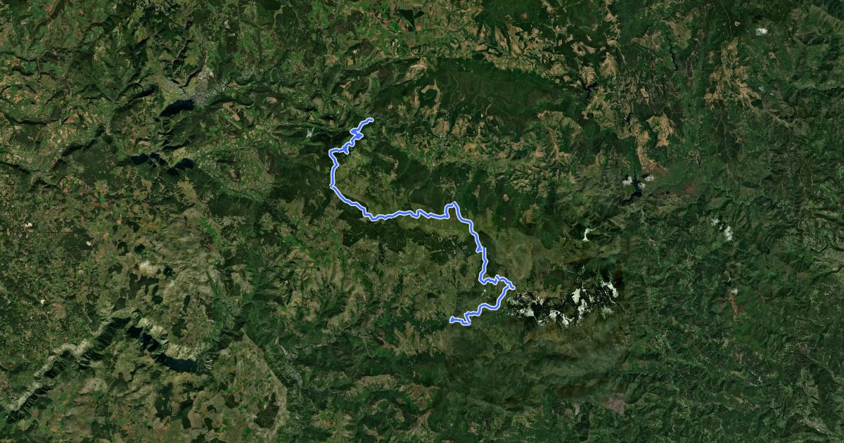 Маршрут Grande Traversée du Massif Central à VTT - Bagnols-les-Bains / Le Pont-de-Montvert на спутниковом снимке