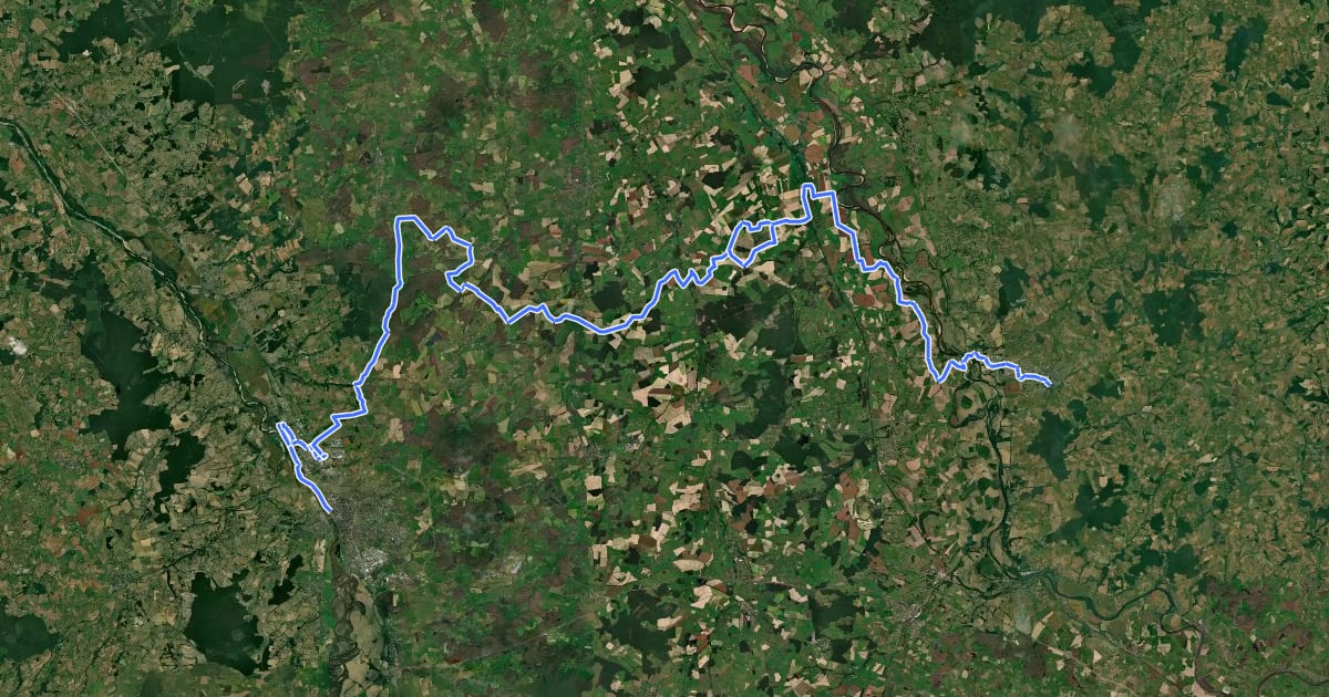 Маршрут Grande Traversée du Massif Central à VTT - Bourbon-Lancy / Moulins на спутниковом снимке