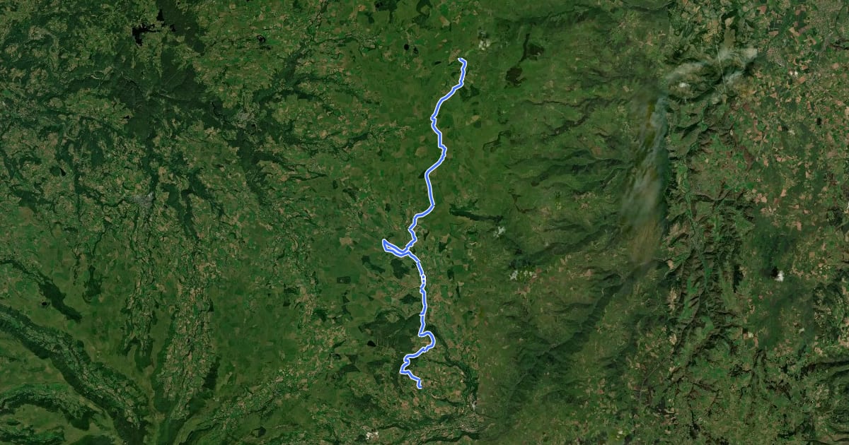 Маршрут Grande Traversée du Massif Central à VTT - Saint-Alyre-ès-Montagne / Chalinargues на спутниковом снимке