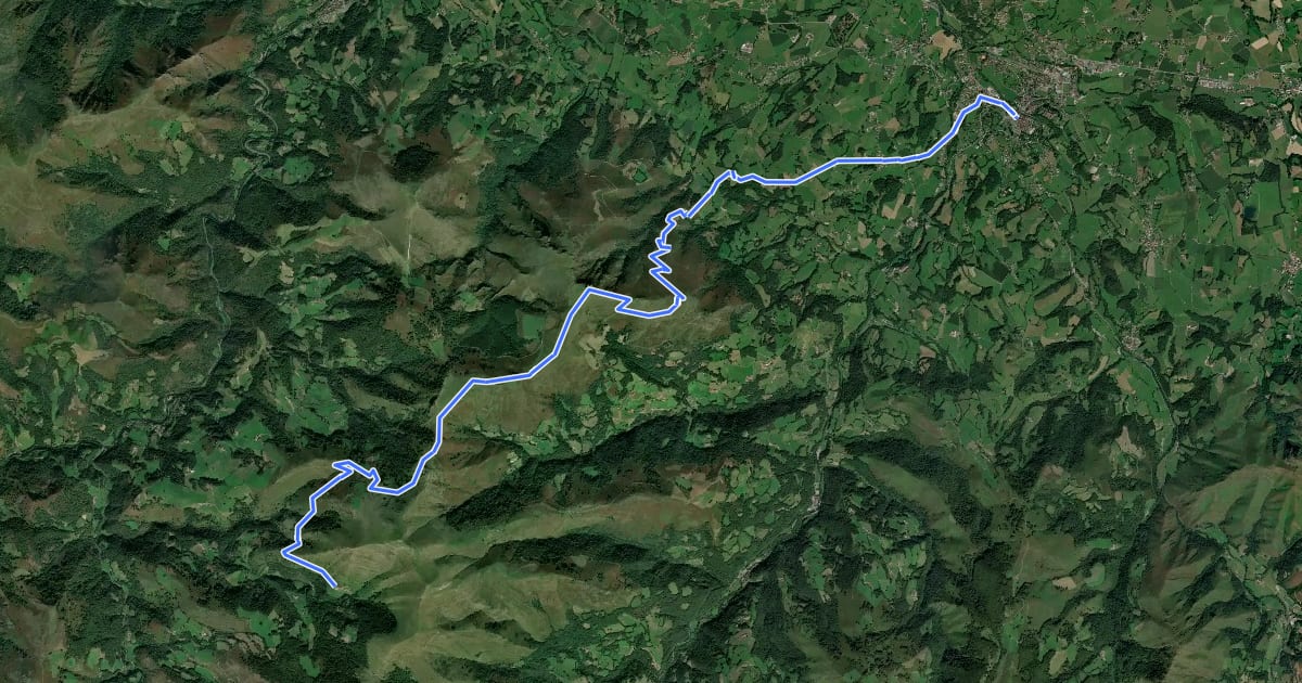 Маршрут Grande Traversée du Pays Basque Étape 2 на спутниковом снимке
