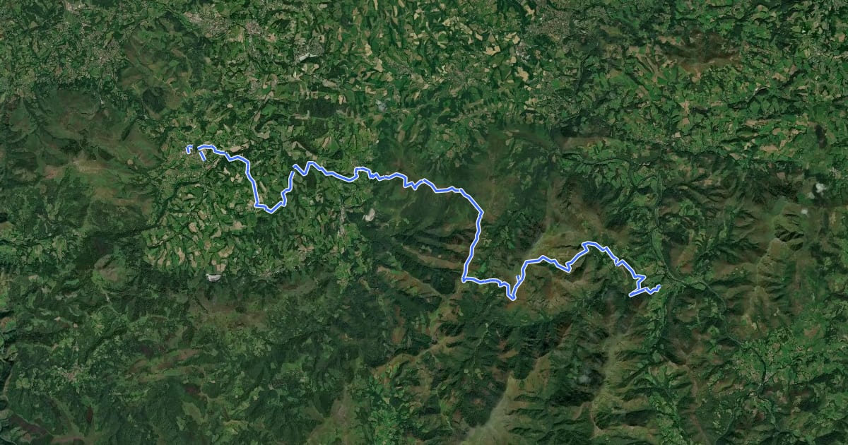 Маршрут Grande Traversée VTT du Pays Basque на спутниковом снимке