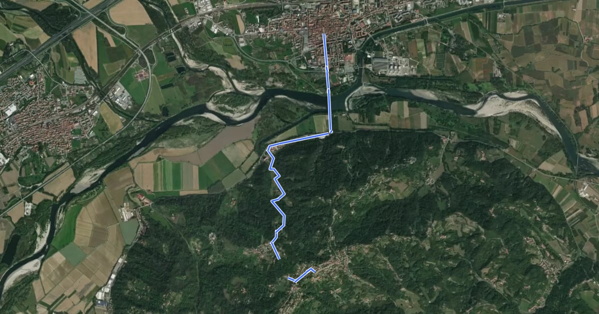 Маршрут Grande Traversata della Collina Tratto 10 на спутниковом снимке