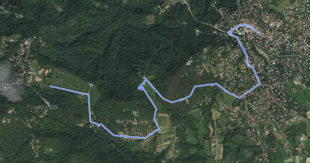 Маршрут Grande Traversata della Collina Tratto 3 на спутниковом снимке