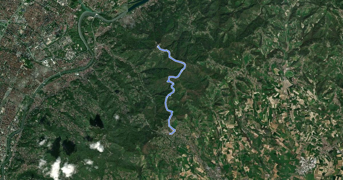 Маршрут Grande Traversata della Collina Tratto 4 на спутниковом снимке