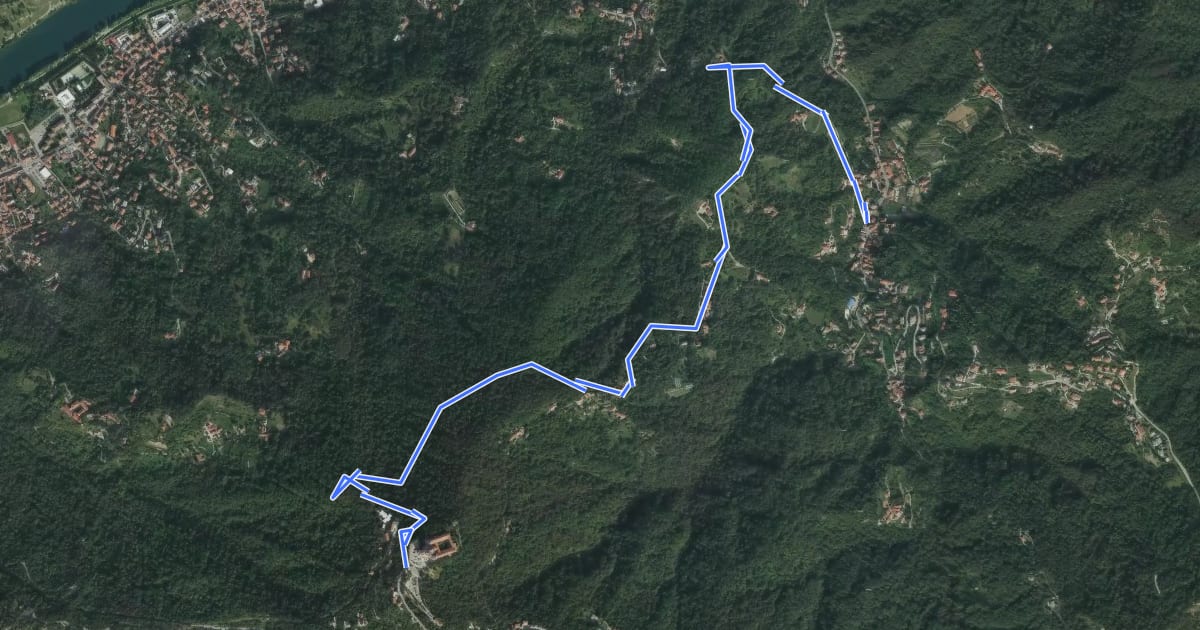 Маршрут Grande Traversata della Collina Tratto 5 на спутниковом снимке