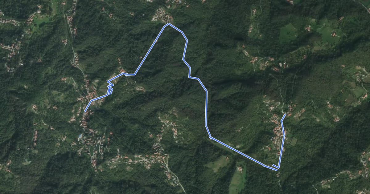 Маршрут Grande Traversata della Collina Tratto 6 на спутниковом снимке