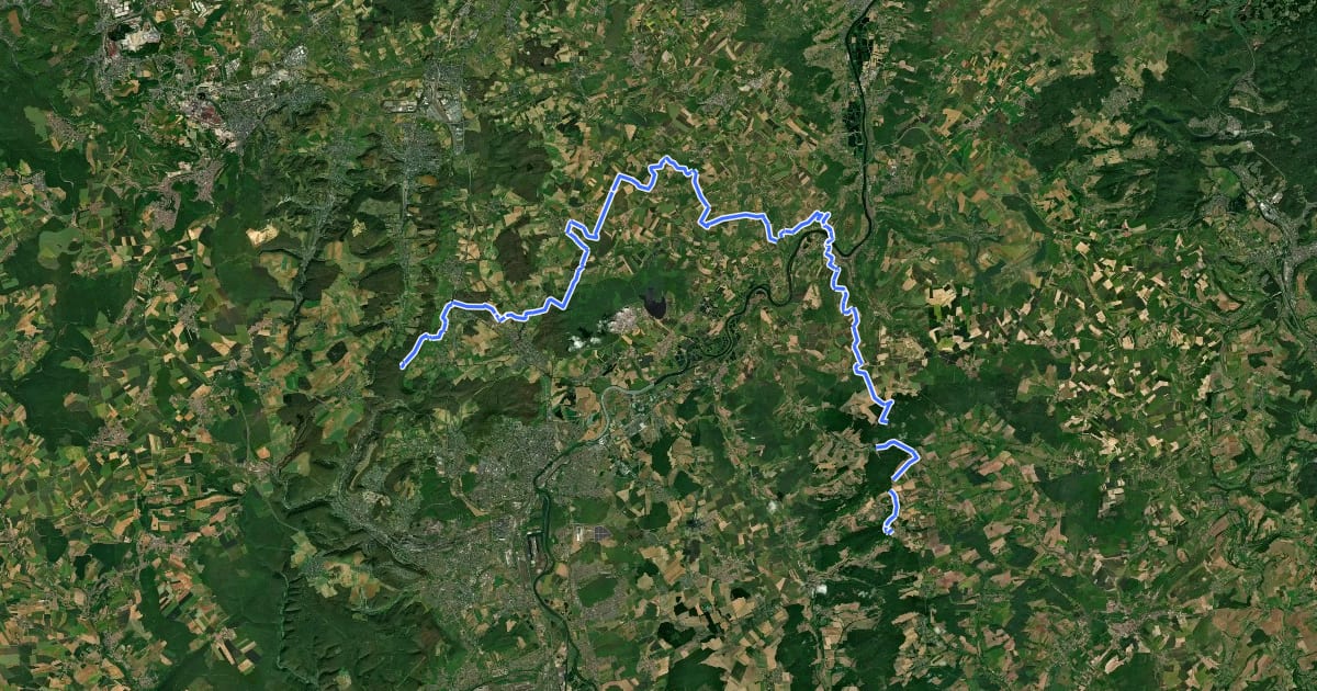 Маршрут Grande Traversee de la Moselle на спутниковом снимке