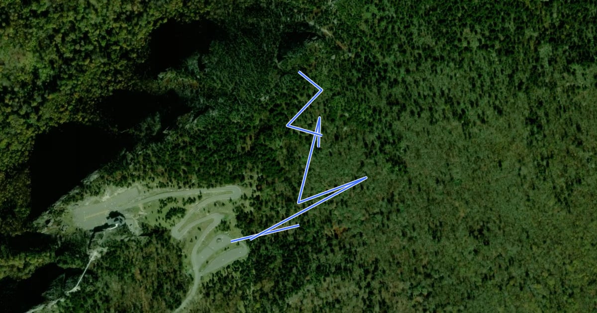 Маршрут Grandfather Extension Trail на спутниковом снимке