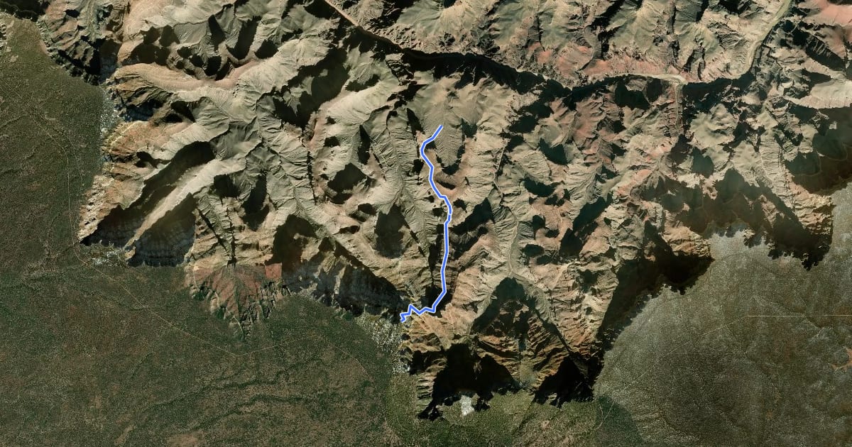 Маршрут Grandview Trail на спутниковом снимке
