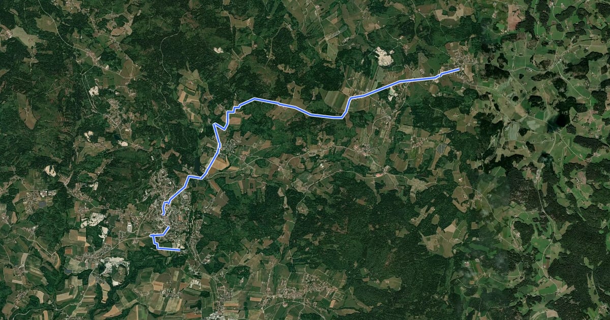 Маршрут Granit-Radweg на спутниковом снимке