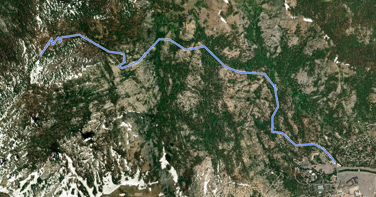 Маршрут Granite Chief Trail на спутниковом снимке