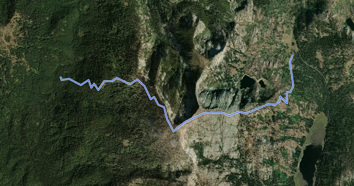 Маршрут Granite Mountain Trail на спутниковом снимке