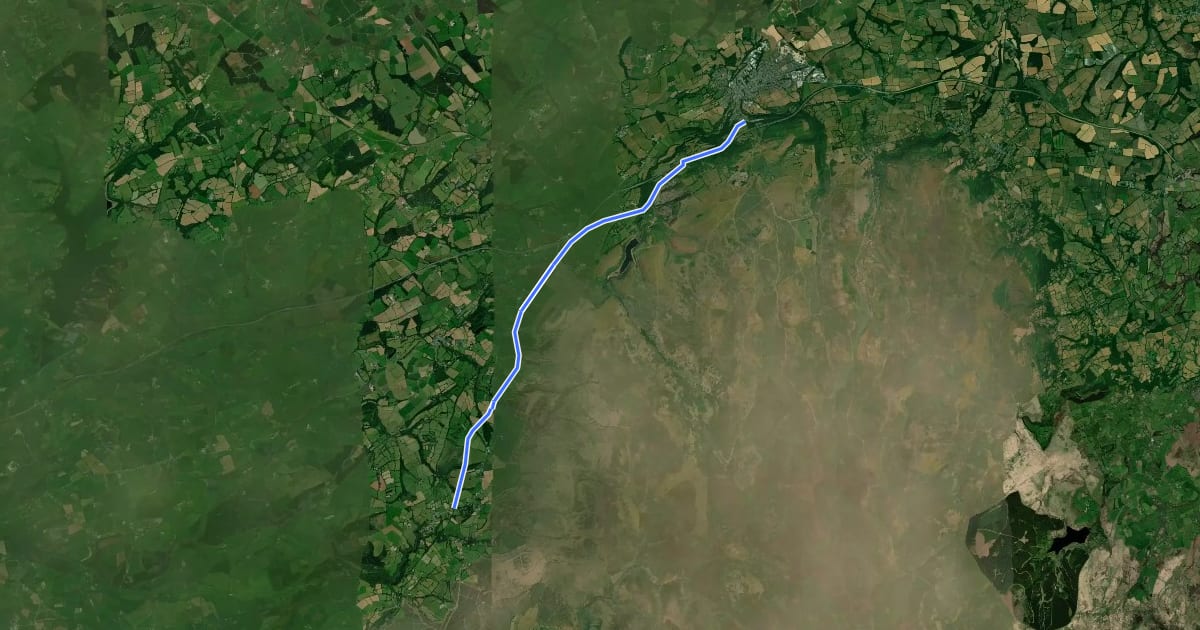 Маршрут Granite Way на спутниковом снимке