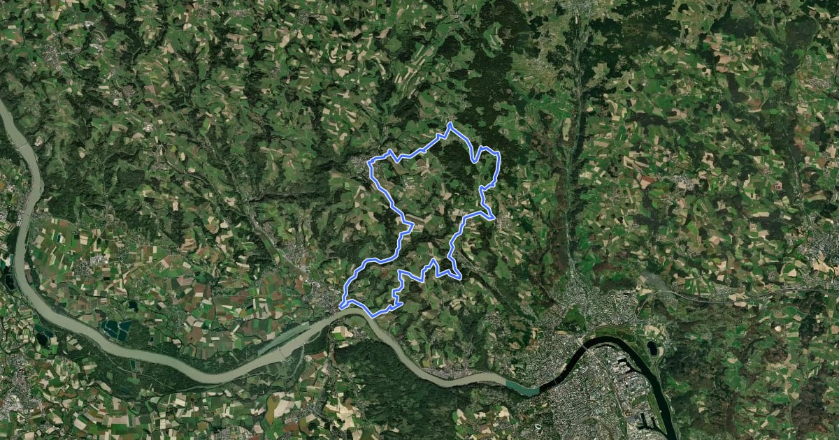 Маршрут Granitland-Süd: Donau-Gis Runde на спутниковом снимке