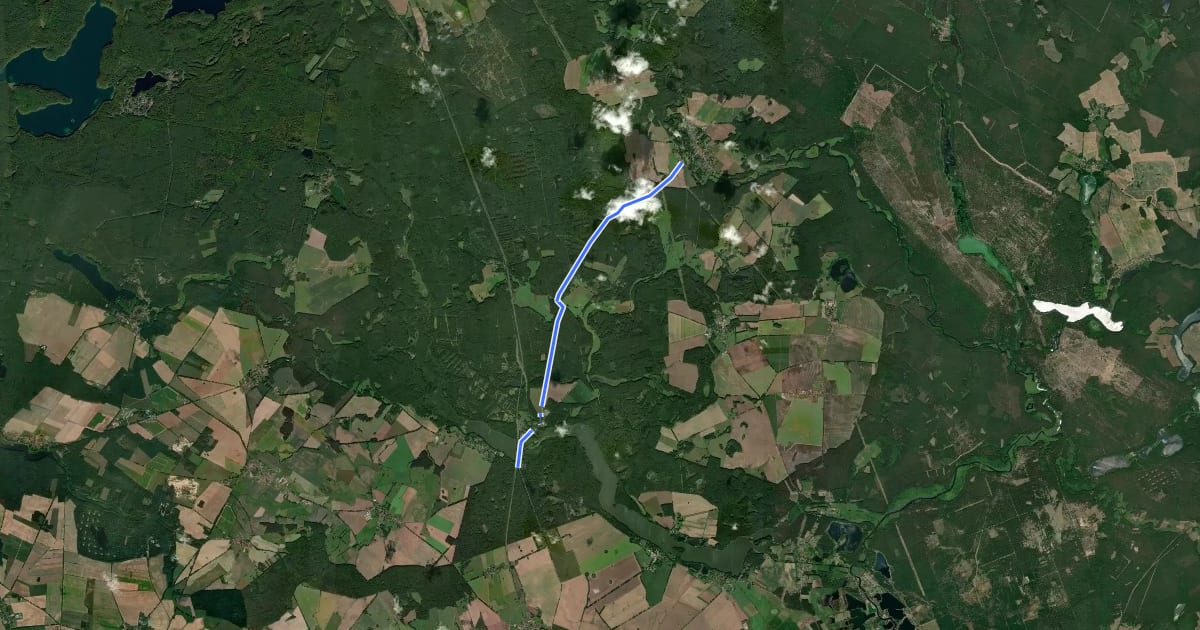 Маршрут Gransee (29) - Fürstenberg (55) на спутниковом снимке