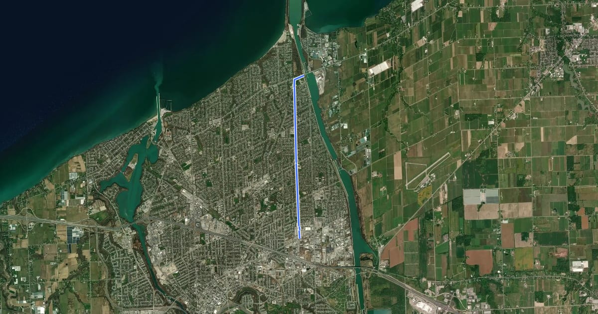 Маршрут Grantham Rail Trail на спутниковом снимке