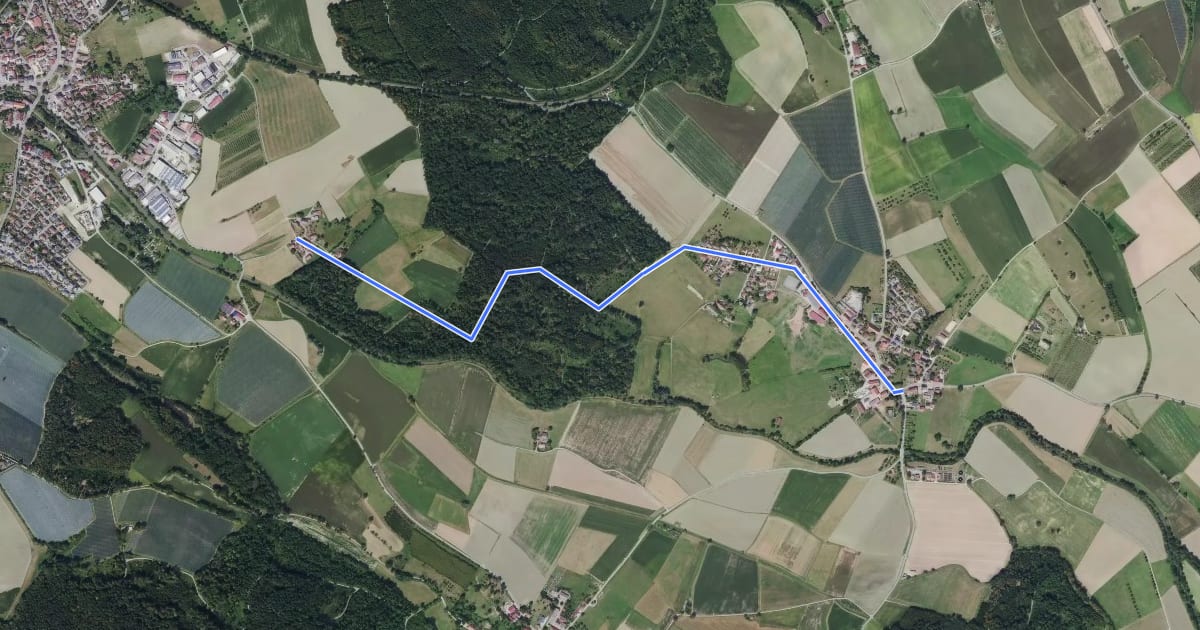 Маршрут Grasbeuren - Hallendorf на спутниковом снимке