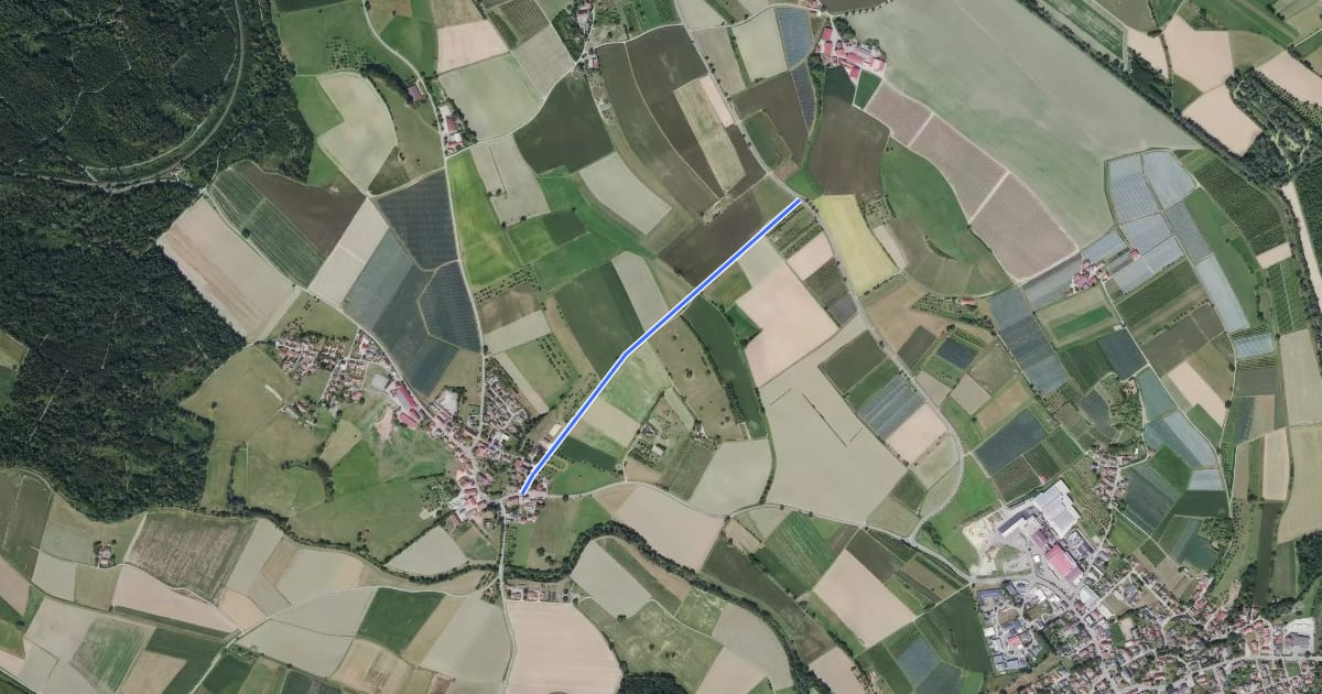 Маршрут Grasbeuren - Wehausen на спутниковом снимке