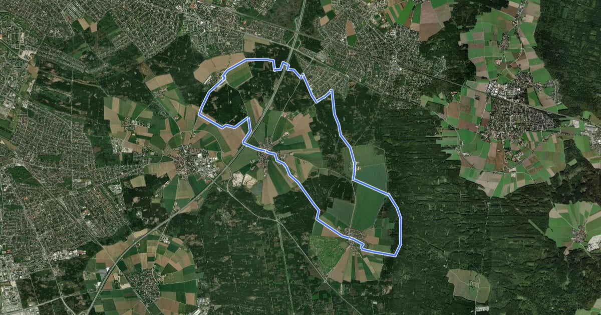 Маршрут Grasbrunner Radlrunde на спутниковом снимке