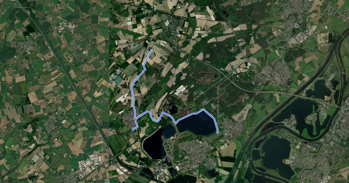 Маршрут Grathemermolen wandel- en fietsroute на спутниковом снимке