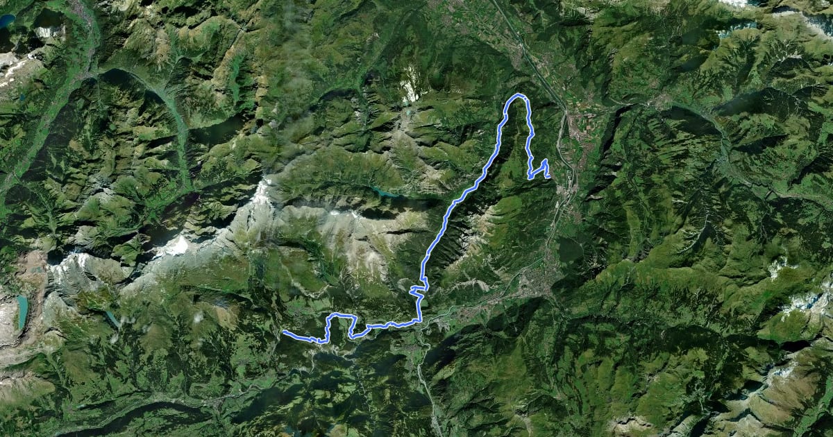 Маршрут Graubünden Bike - Etappe 2 (Laax - Untervaz) на спутниковом снимке