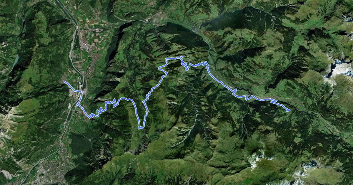 Маршрут Graubünden Bike - Etappe 3 (Untervaz–Küblis) на спутниковом снимке