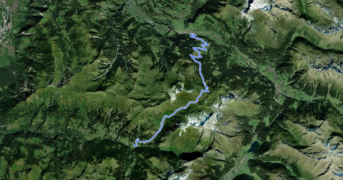 Маршрут Graubünden Bike - Etappe 4 (Küblis–Langwies) на спутниковом снимке