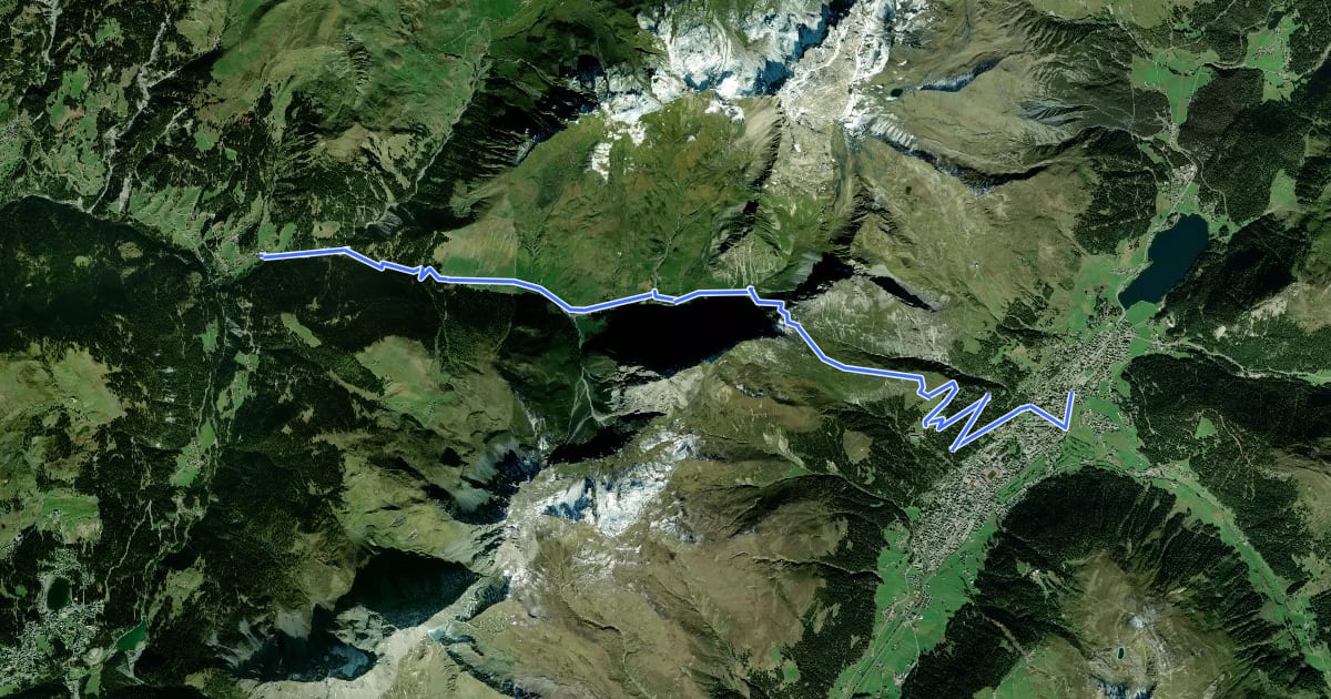Маршрут Graubünden Bike - Etappe 5 (Langwies–Davos) на спутниковом снимке