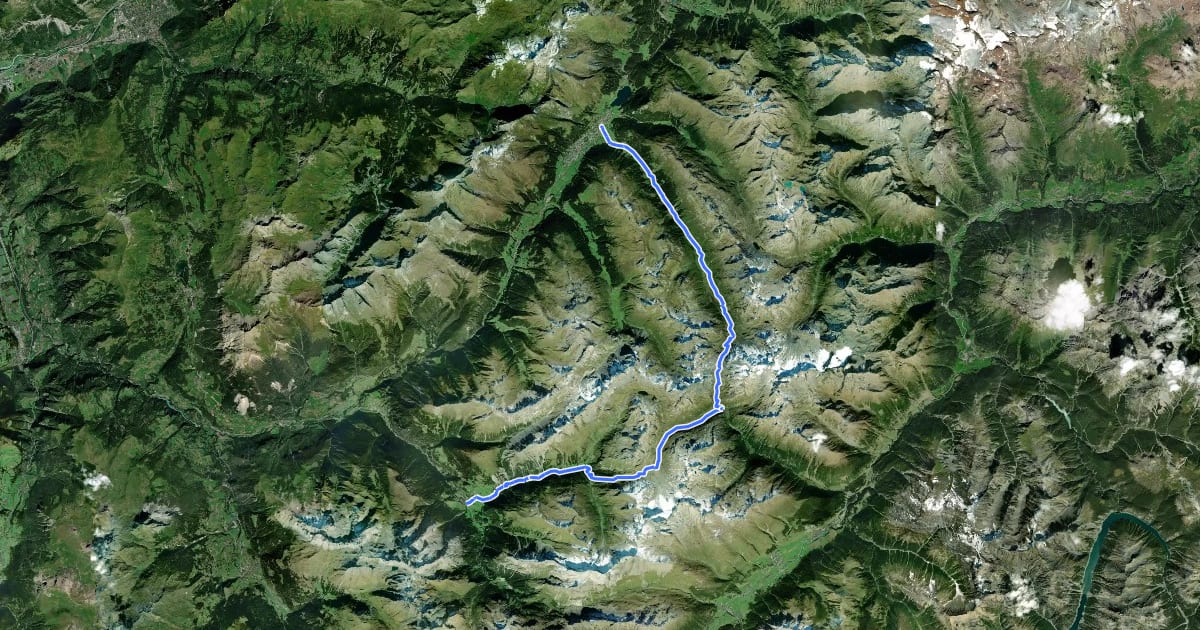 Маршрут Graubünden Bike - Etappe 6 (Davos–Bergün) на спутниковом снимке