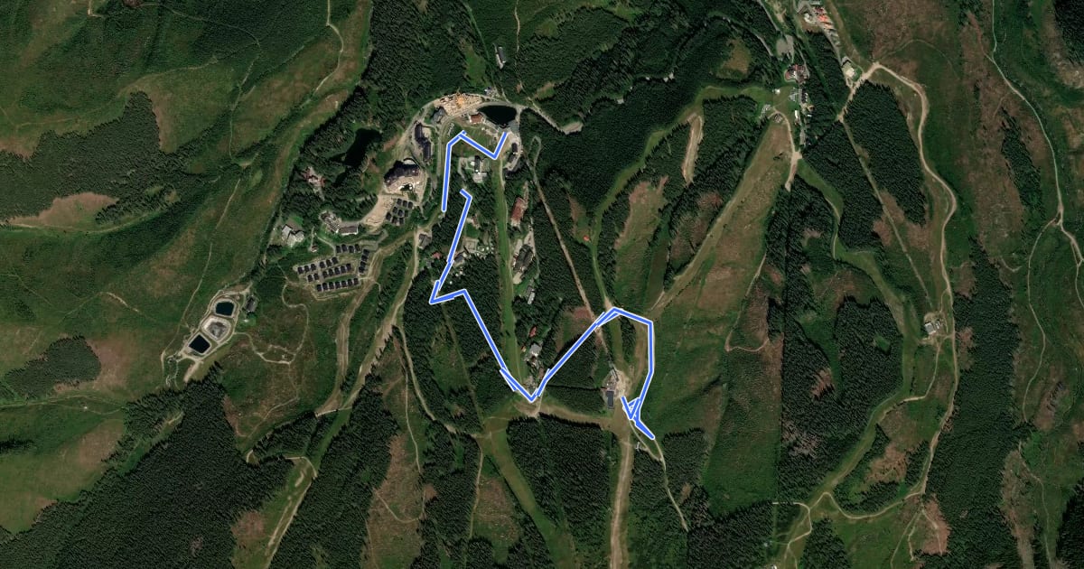 Маршрут Gravel trail на спутниковом снимке