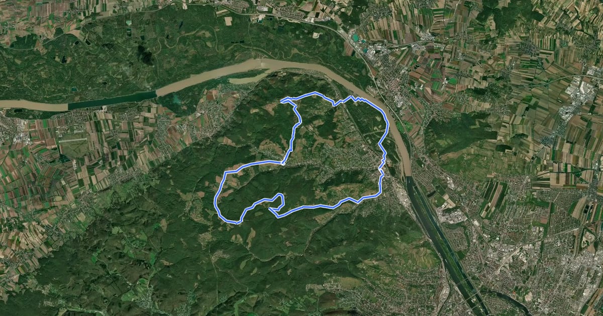 Маршрут Gravelbike-Tour Klosterneuburg на спутниковом снимке