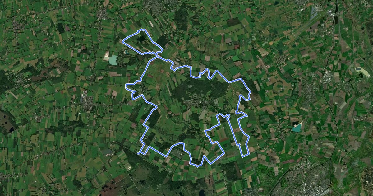 Маршрут Gravelroute Kop van Drenthe (Lebbestaok) на спутниковом снимке