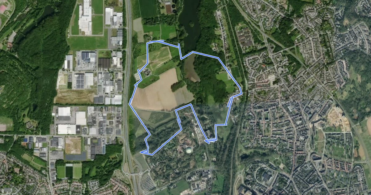 Маршрут Gravenrode route 6 (blauw) на спутниковом снимке