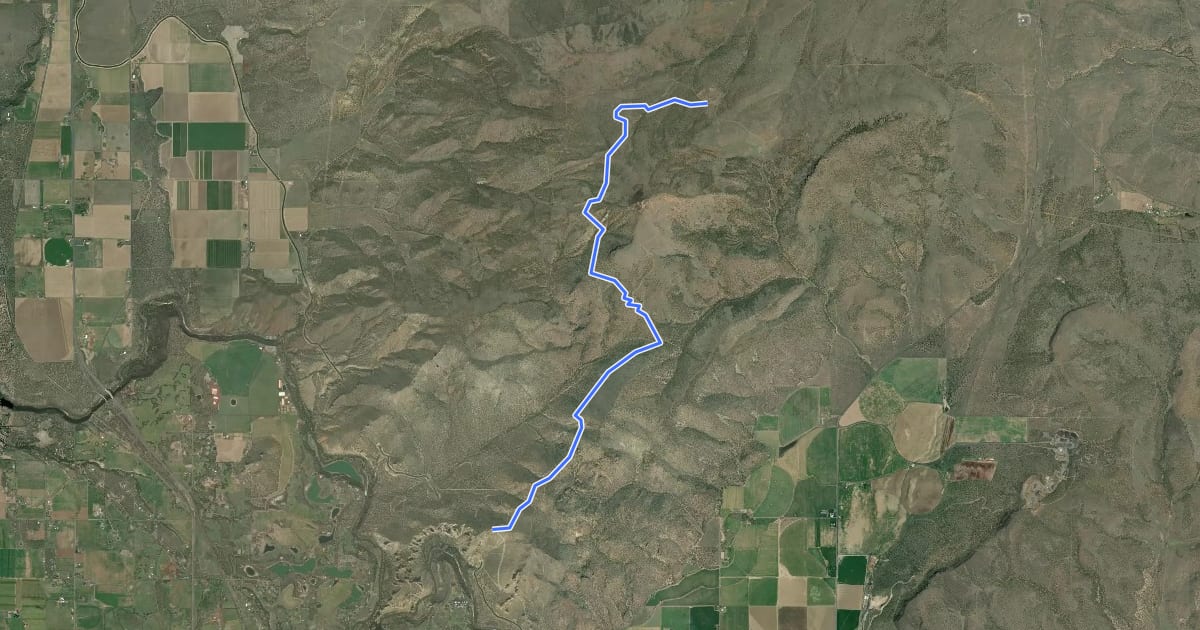 Маршрут Gray Butte Trail на спутниковом снимке