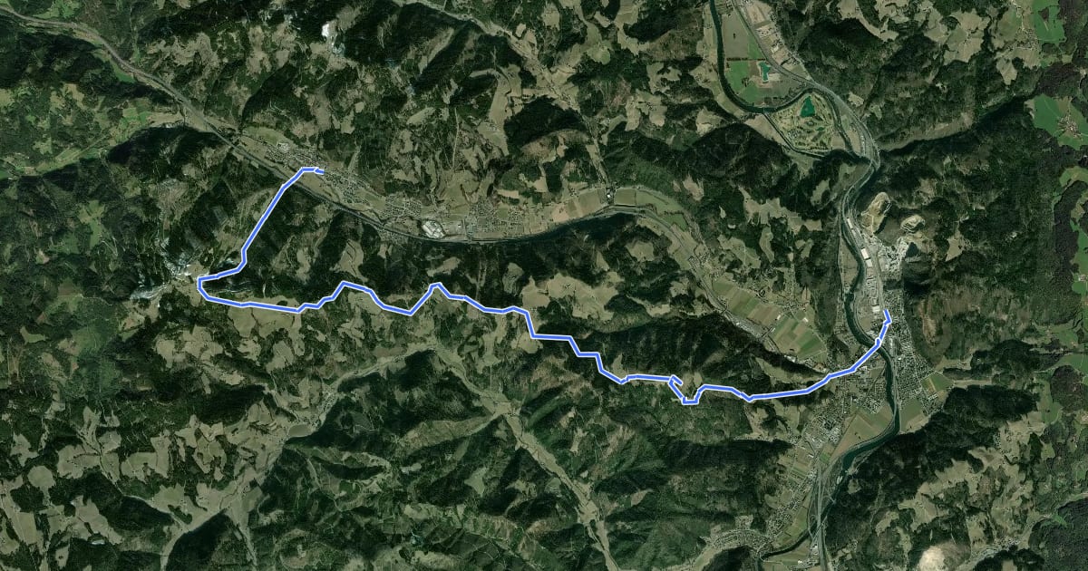 Маршрут Grazer Bergland Wanderweg, Etappe 3 на спутниковом снимке