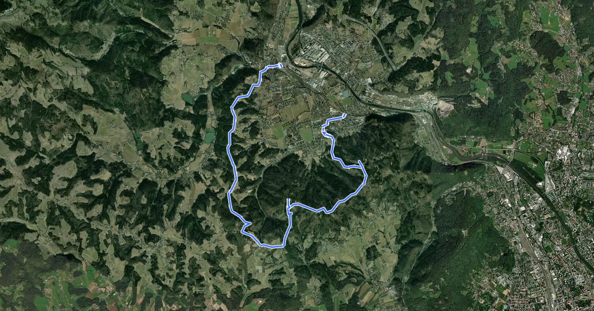 Маршрут Grazer Bergland Wanderweg, Etappe 5 на спутниковом снимке